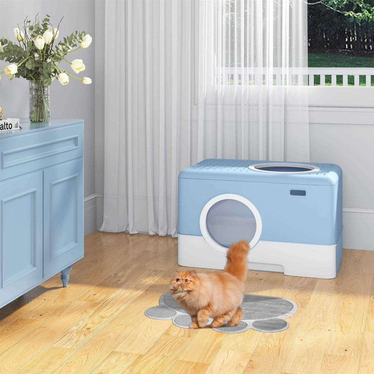 Large Enclosed Cat Litter Box with Lid U5672
