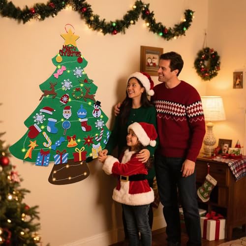 Felt Christmas Tree Set with 34 Detachable Ornament L92501