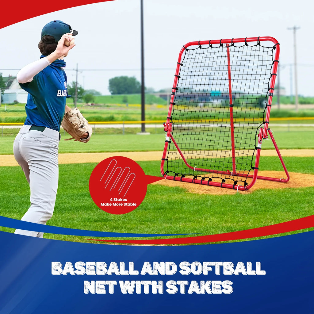 Baseball Rebounder Net with Adjustable Angles U95573