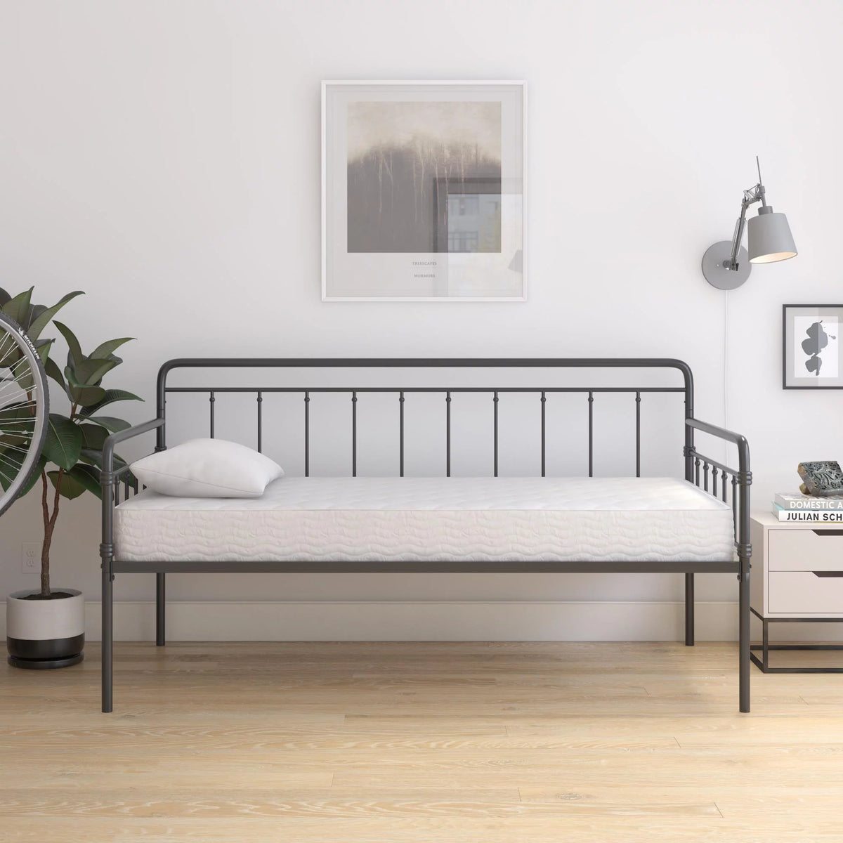 6 Inch Polyester Fill Mattress, Twin Size N7211