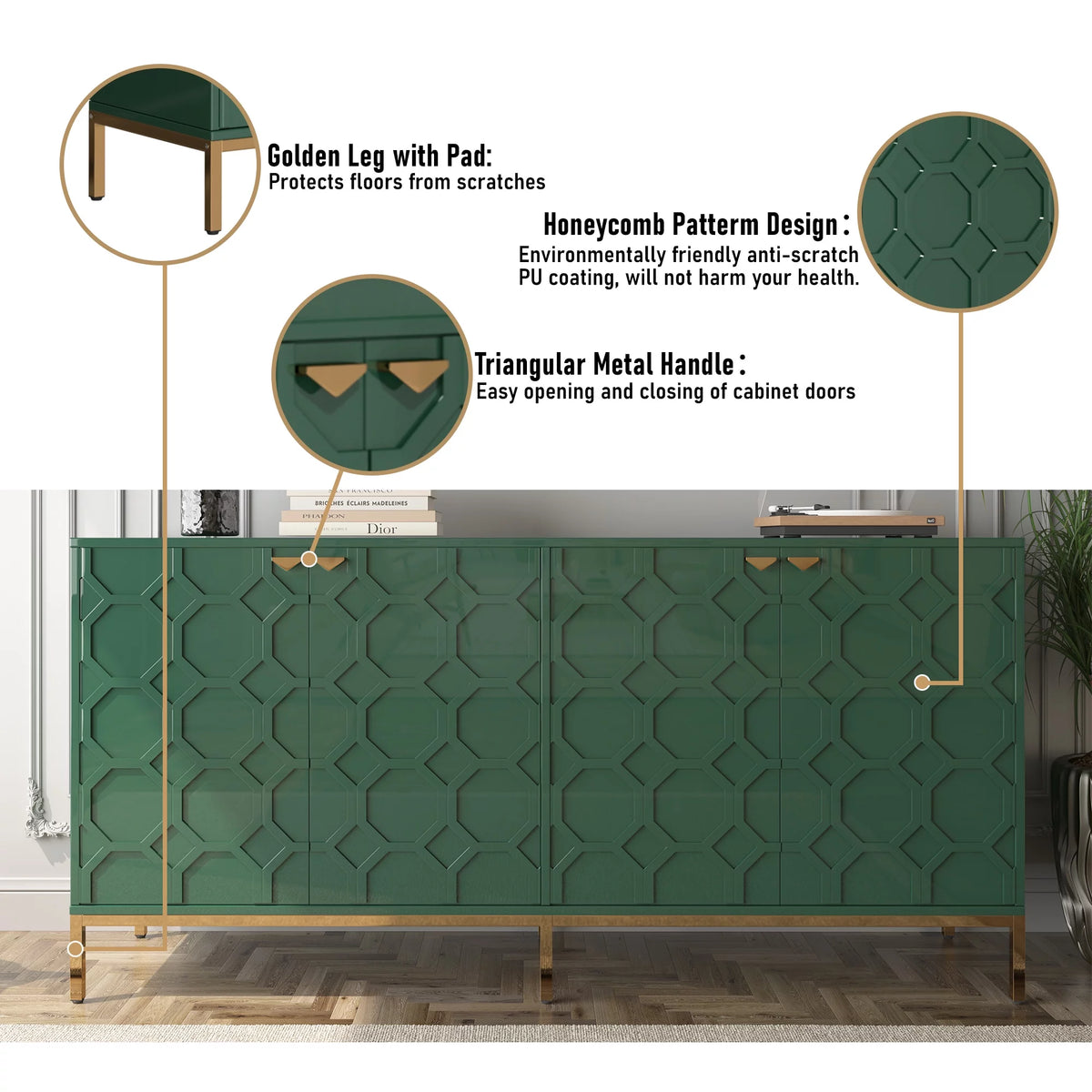 Green High Gloss TV Stand O112249