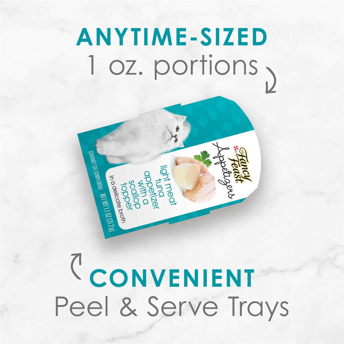 Wet Cat Food Complement Light Meat Tuna with Scallop Topper S4828