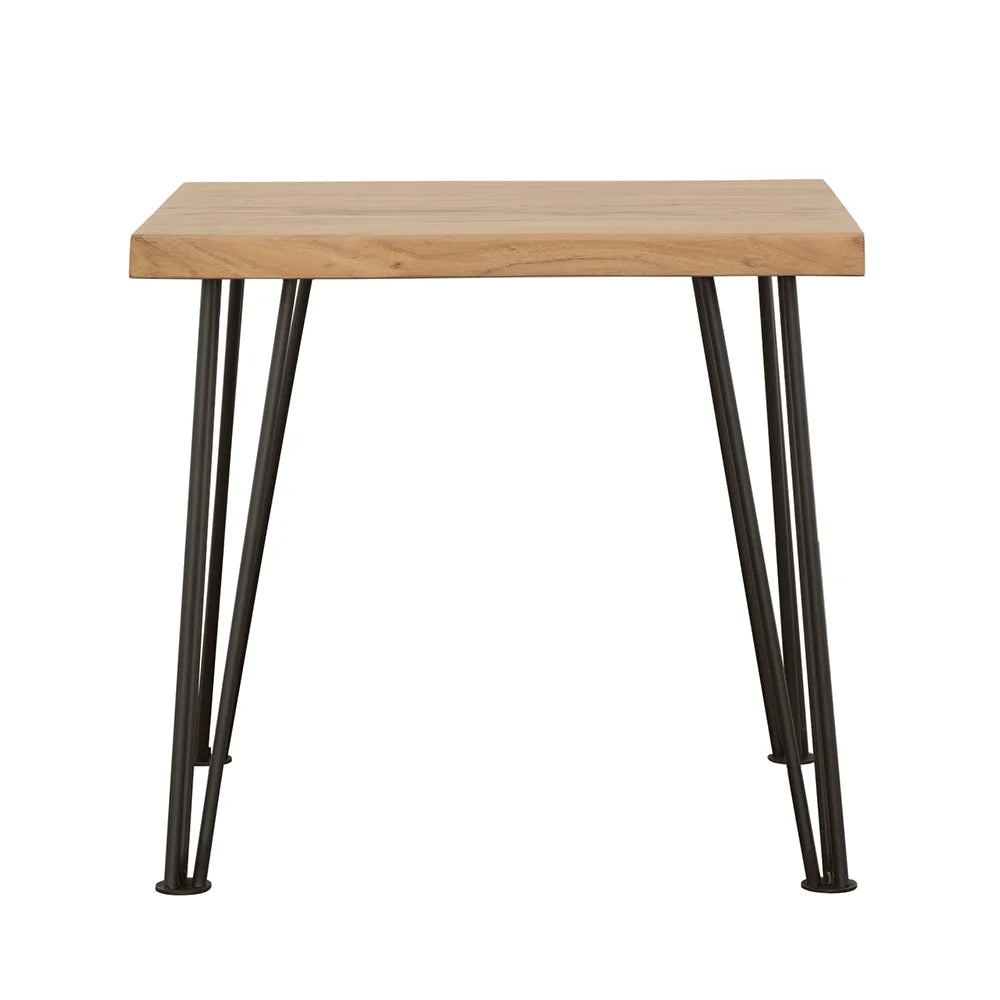 End Table with Hairpin Leg Natural and Matte Black I199