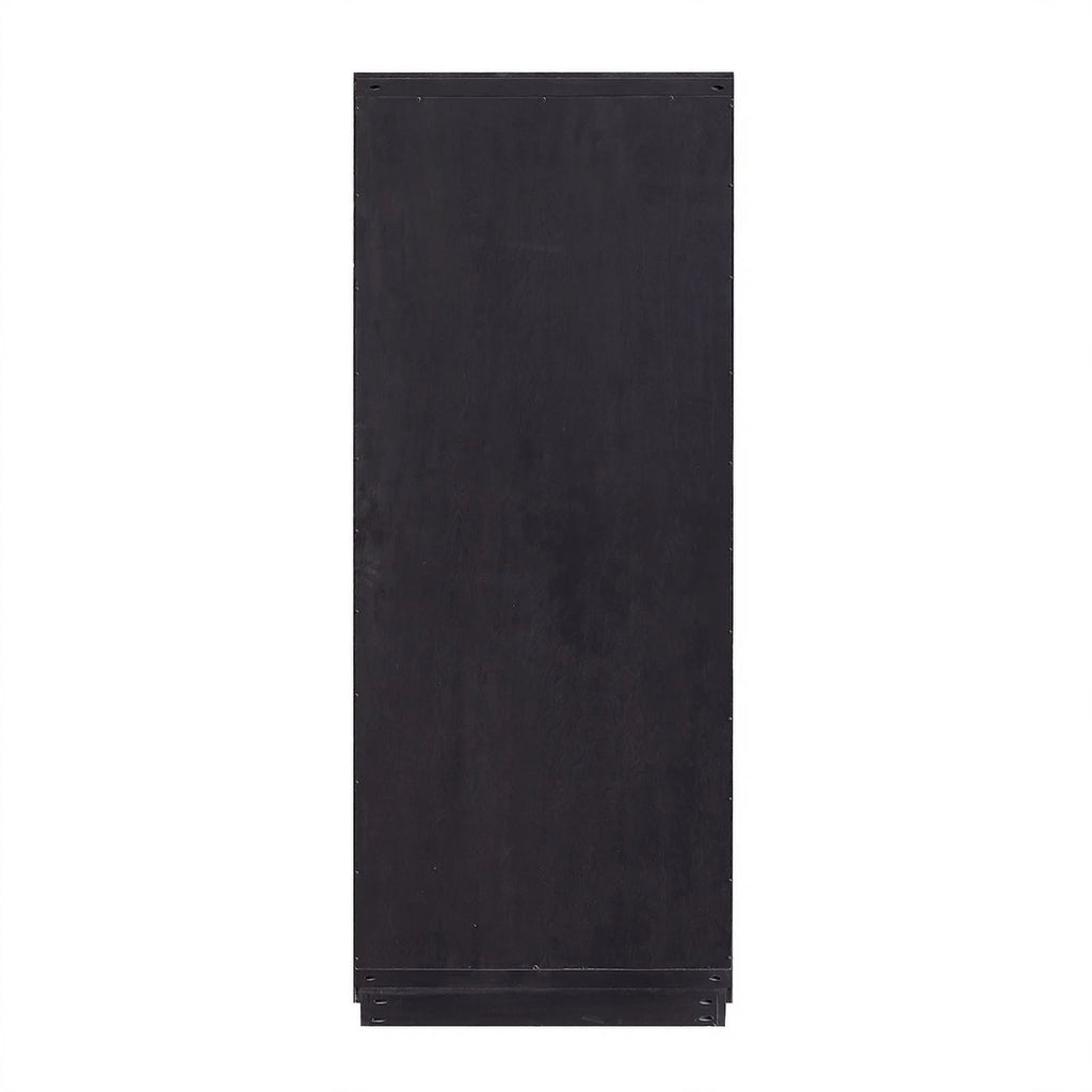 Shelf Open Storage Wood Bookcase Curio Dark Brown X571650