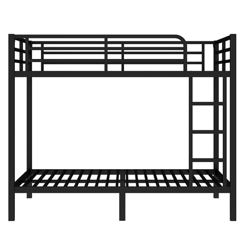 Heavy Duty Black Twin XL Over Twin XL Bunk Bed Frame with Ladder Z1633