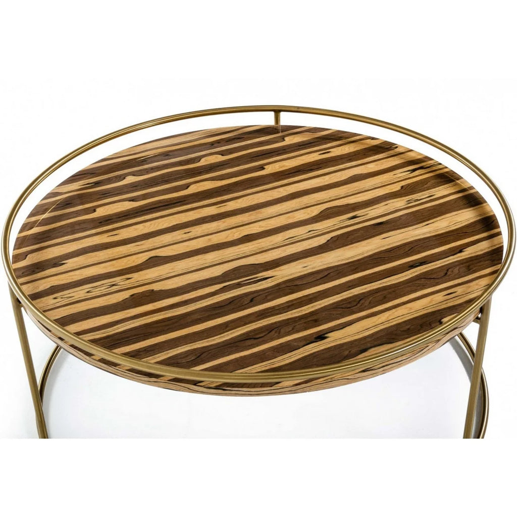 Round Faux Marble Top Coffee Table with Steel Frame X30325