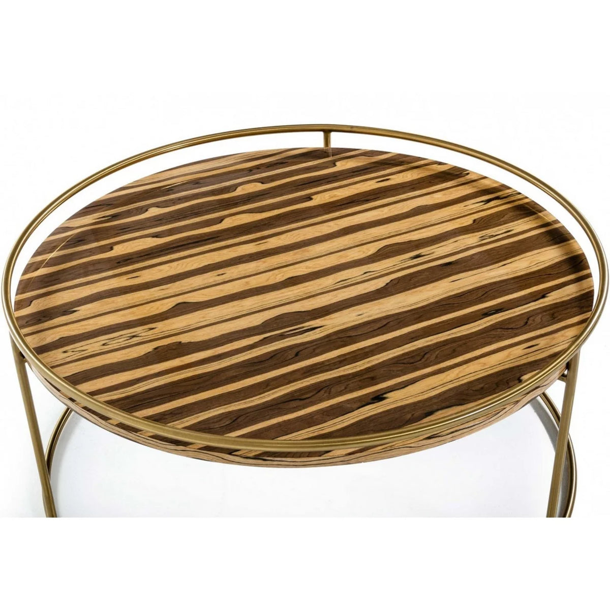 Round Faux Marble Top Coffee Table with Steel Frame X30325