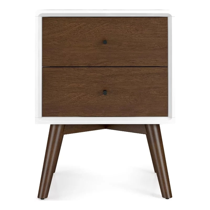 White Solid Wood Nightstand C87208