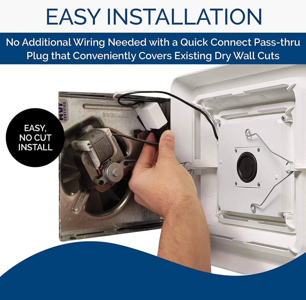 White Bathroom Exhaust Fan with LED Light S451