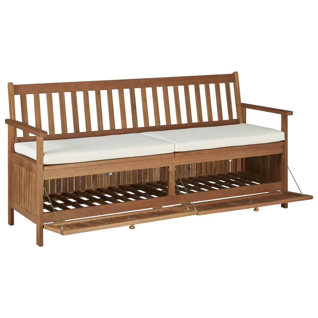 Solid Acacia Wood Storage Bench with Cushion X2954