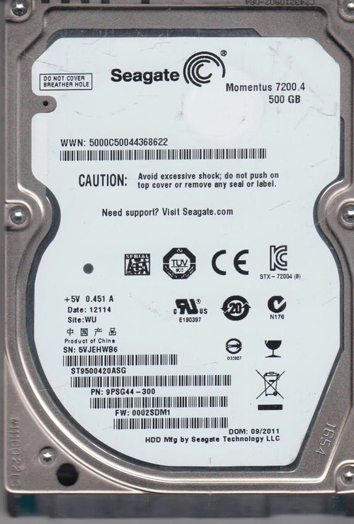 500GB SATA 2.5 Hard Drive V22195