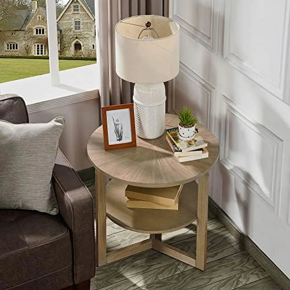 Round 2-Tier Solid Wood Coffee Table S795087