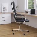 Black Ergonomic Faux Leather Office Chair Q183242