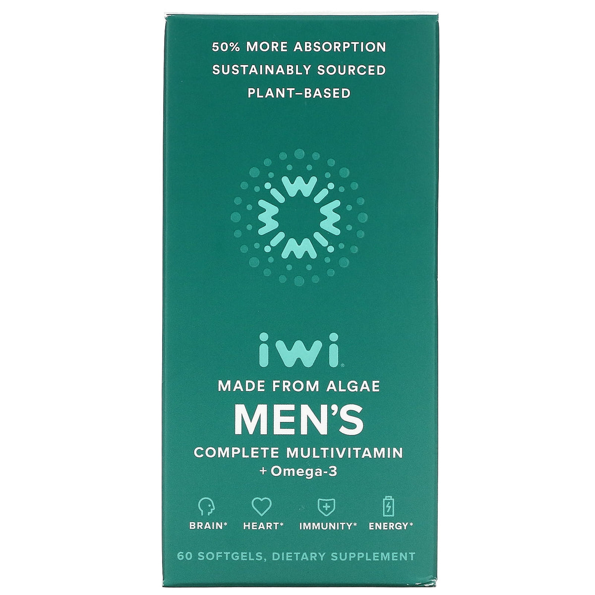 Men's Multivitamin + Vegan Algae Omega 3 Dietary Supplements X83617