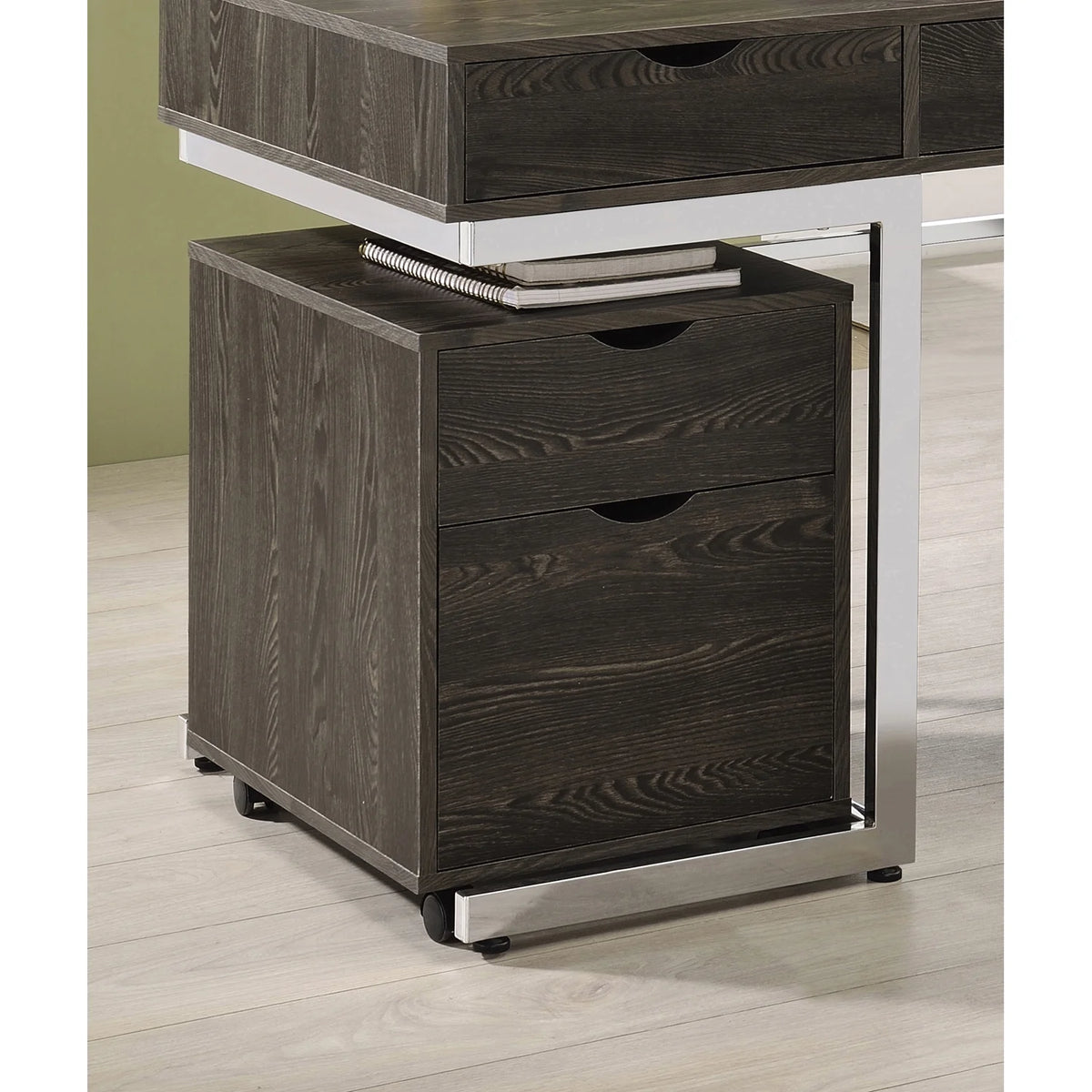 2-drawer Mobile File Cabinet Dark Oak S722204