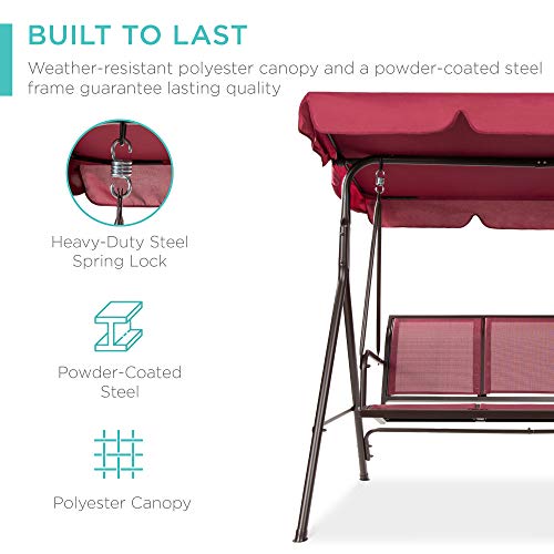 2-Seater Outdoor Adjustable Canopy Swing Glider J29112