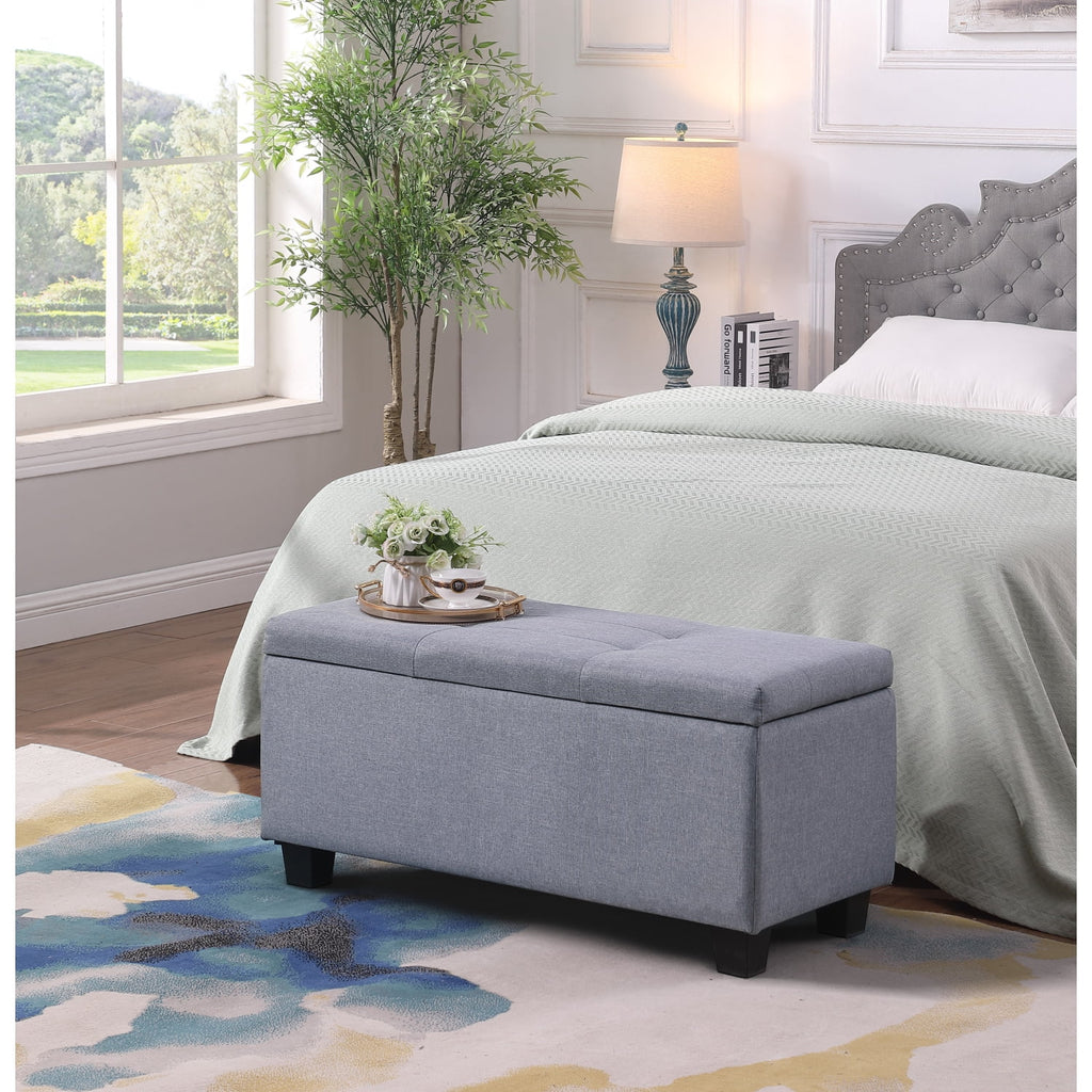 3 in 1 Tufted Linen Storage Ottoman Bench Set Y5558