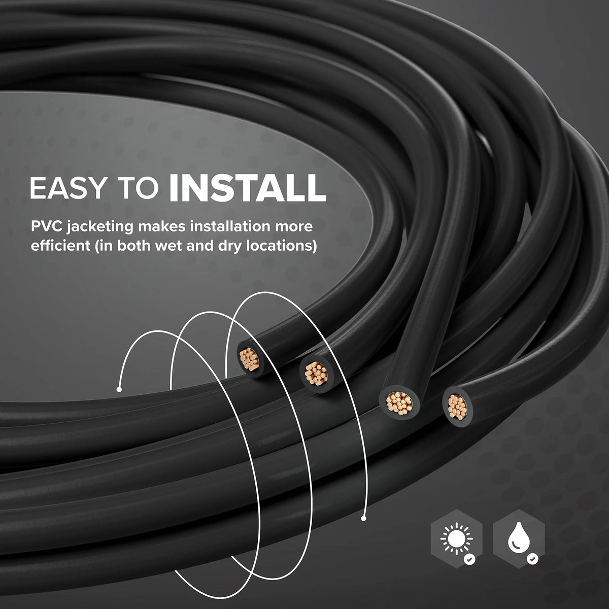 50 Feet Insulated Stranded Copper THHN THWN Wire 10 AWG Black U776