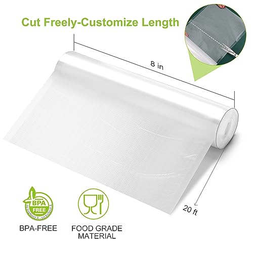 Vacuum Sealer Rolls Bags 6 Pack 11" x 20' 8" x 20' BPA Free I62596