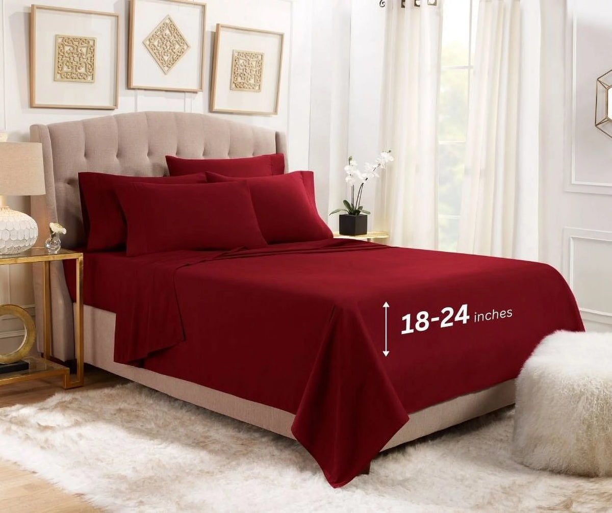 King 6pc Microfiber Extra Deep Pocket Sheet Set I47959