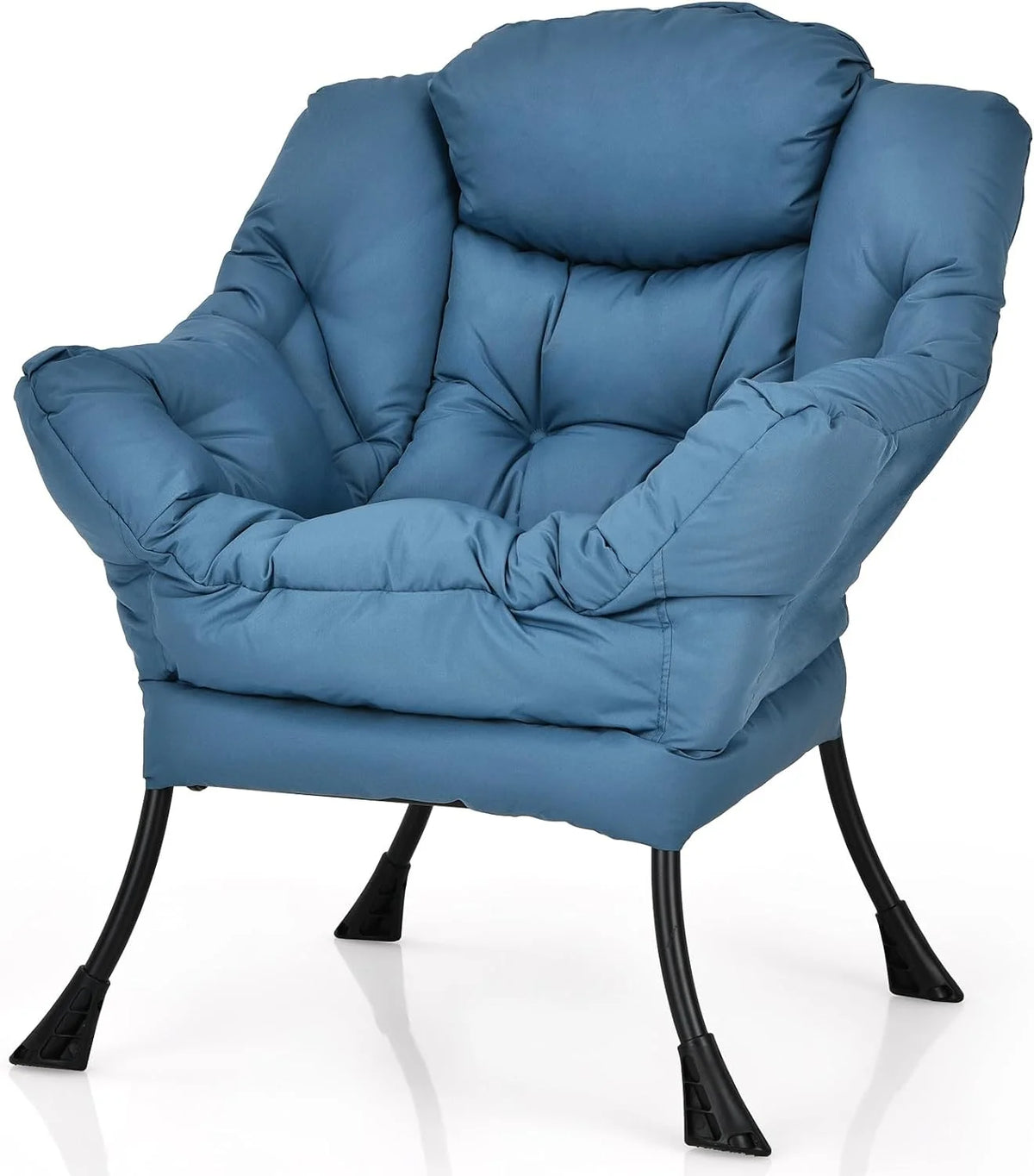 Gray Upholstered Accent Chair with Ottoman T493687
