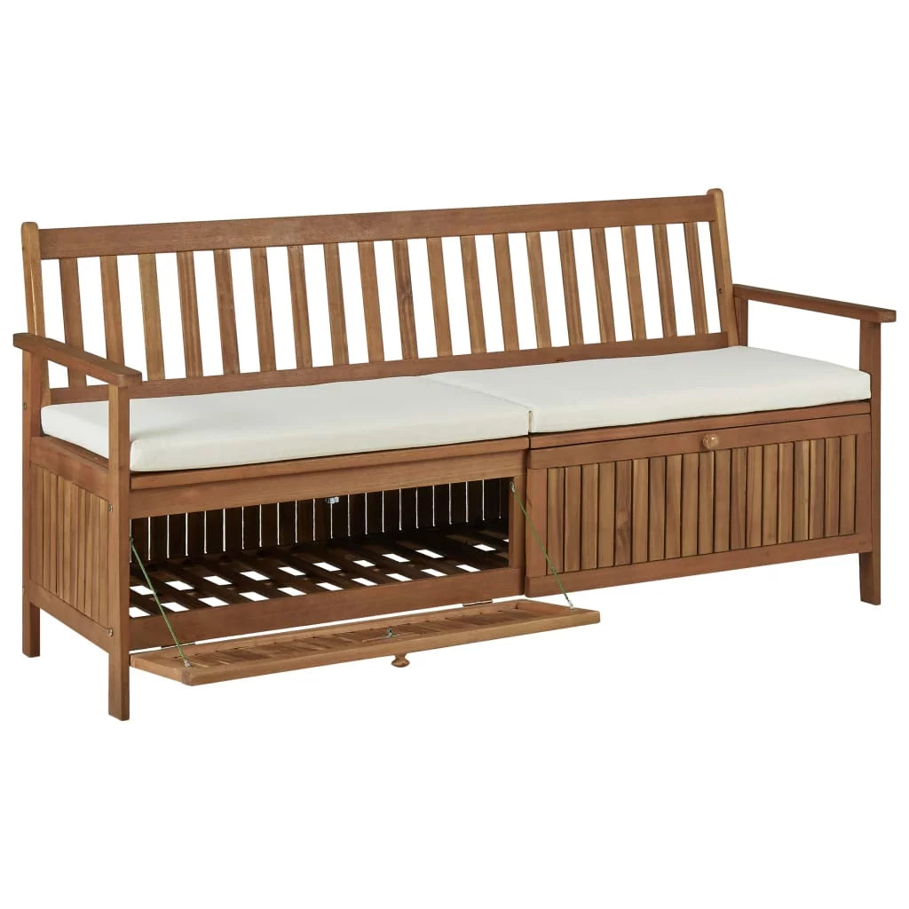 Solid Acacia Wood Storage Bench with Cushion X2954