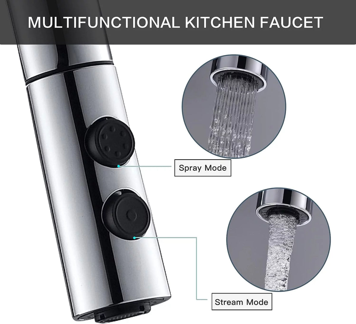 Chrome Pull Down Sprayer Kitchen Faucet O291