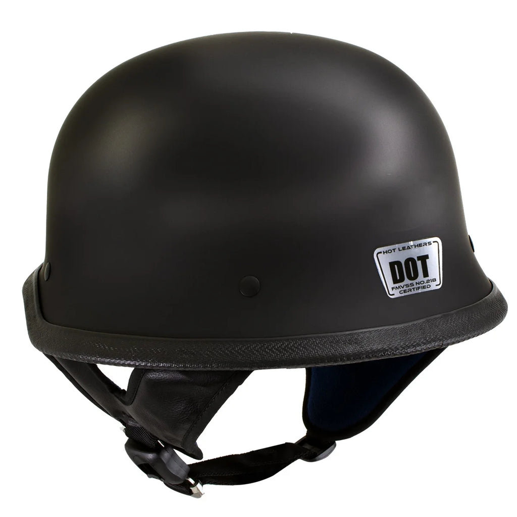 Flat Black Motorcycle Half Helmet Large S1234