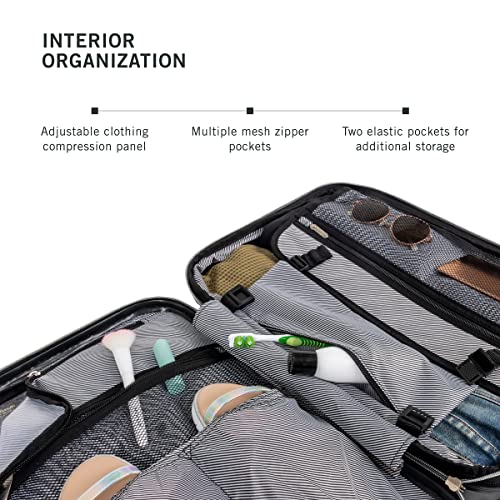Black 20-Inch Hardside Expandable Spinner Luggage Y970