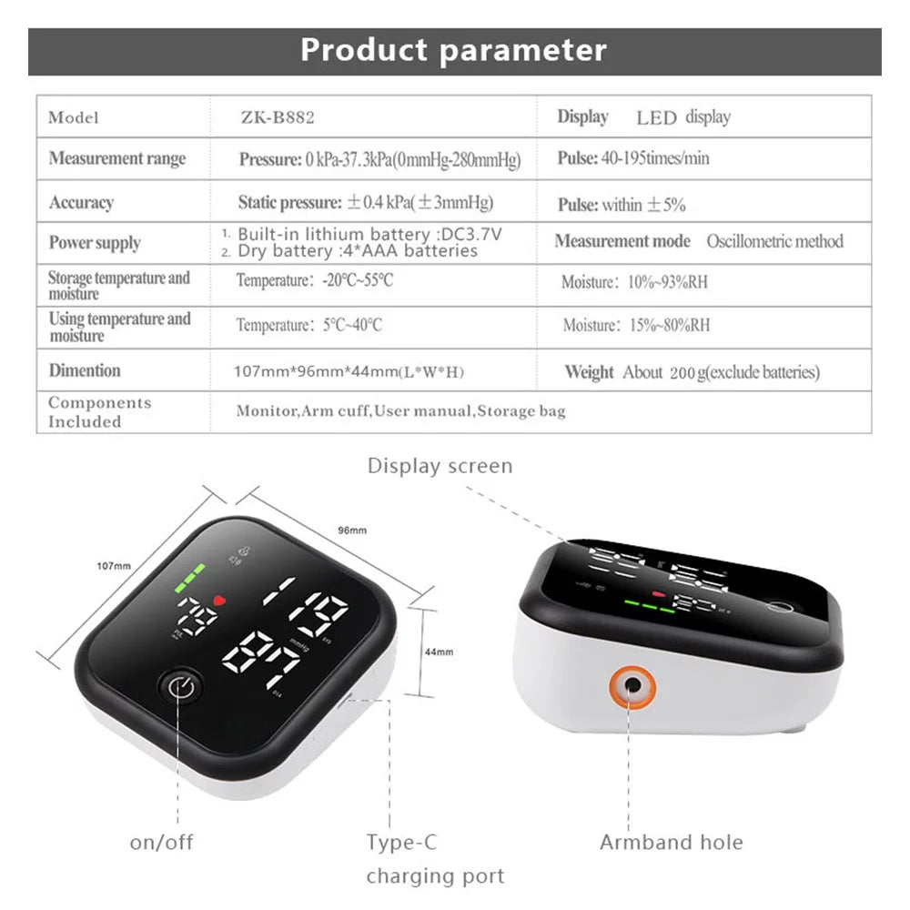 Electronic Sphygmomanometer with Large LED Screen M532284