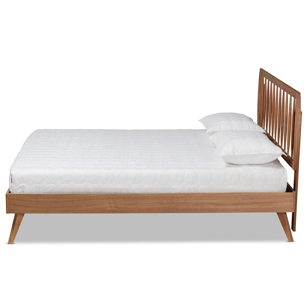Queen Walnut Brown Engineered Wood Platform Bed G22801