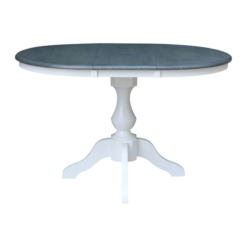 Round Wood Extension Dining Table with 4 Chairs F619737