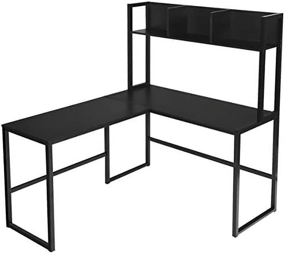 Reversible L-Shaped Corner Computer Desk with Hutch L848