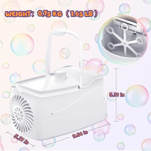 Automatic Bubble Machine with 2 Speeds and 6 Wands Y82017