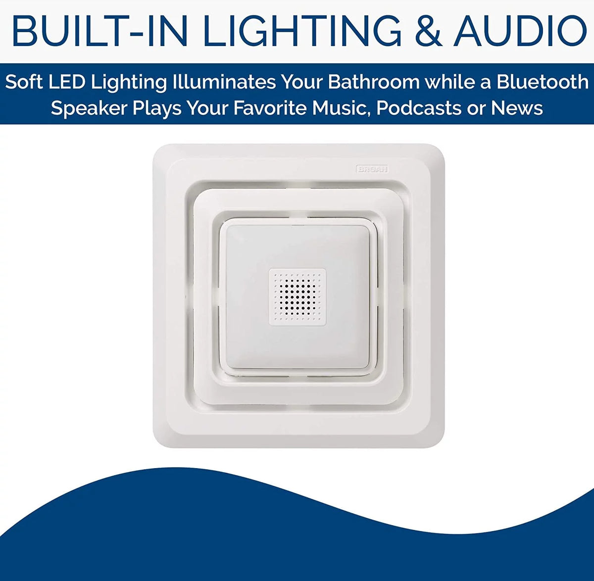 White Bathroom Exhaust Fan with LED Light S451