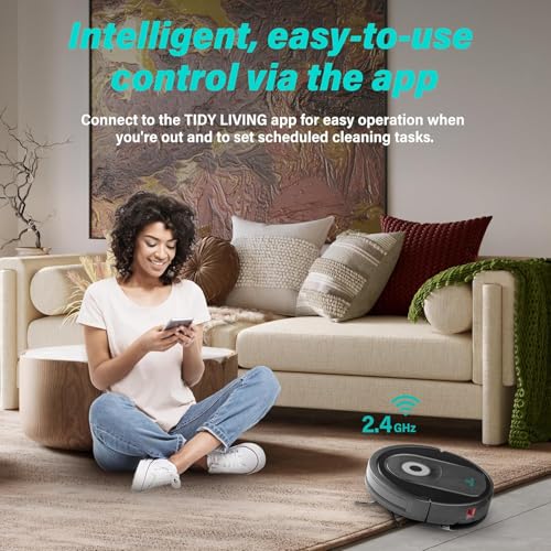 Robot Vacuum and Mop Combo, 4000Pa Suction, Self-Charging Smart Vacuum Cleaner with Water Tank & Dustbin, App Control (Black) L2261