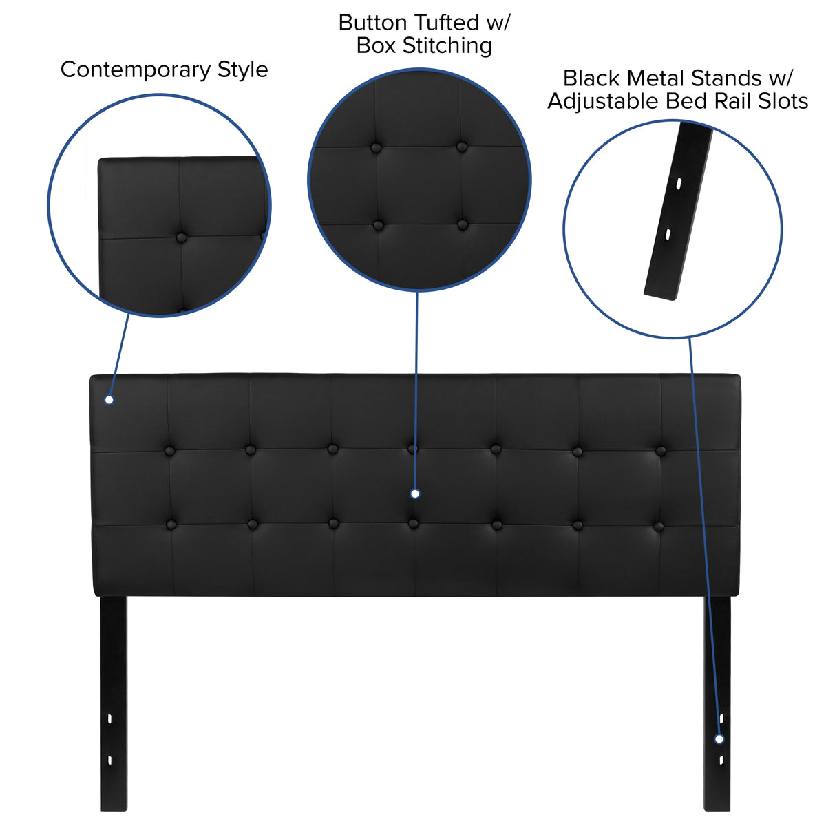 Black Queen Vinyl Headboard Y664309