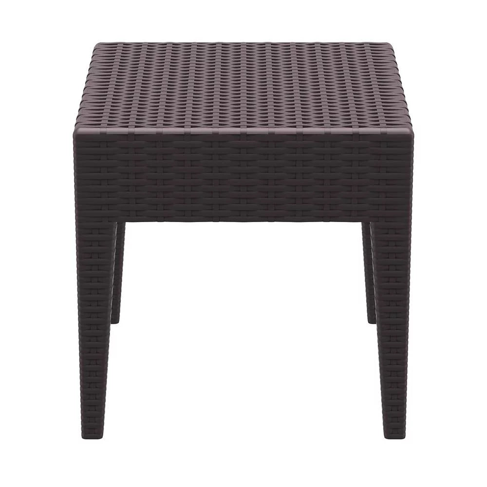 Brown Square Resin Side Table J846698