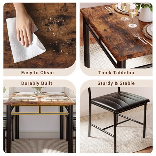 Grey Wood Dining Table Set for 4 L575646