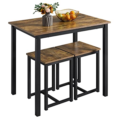 3 Piece Dining Table & Chair Set Gray N322