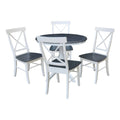 Round Wood Extension Dining Table with 4 Chairs F619737
