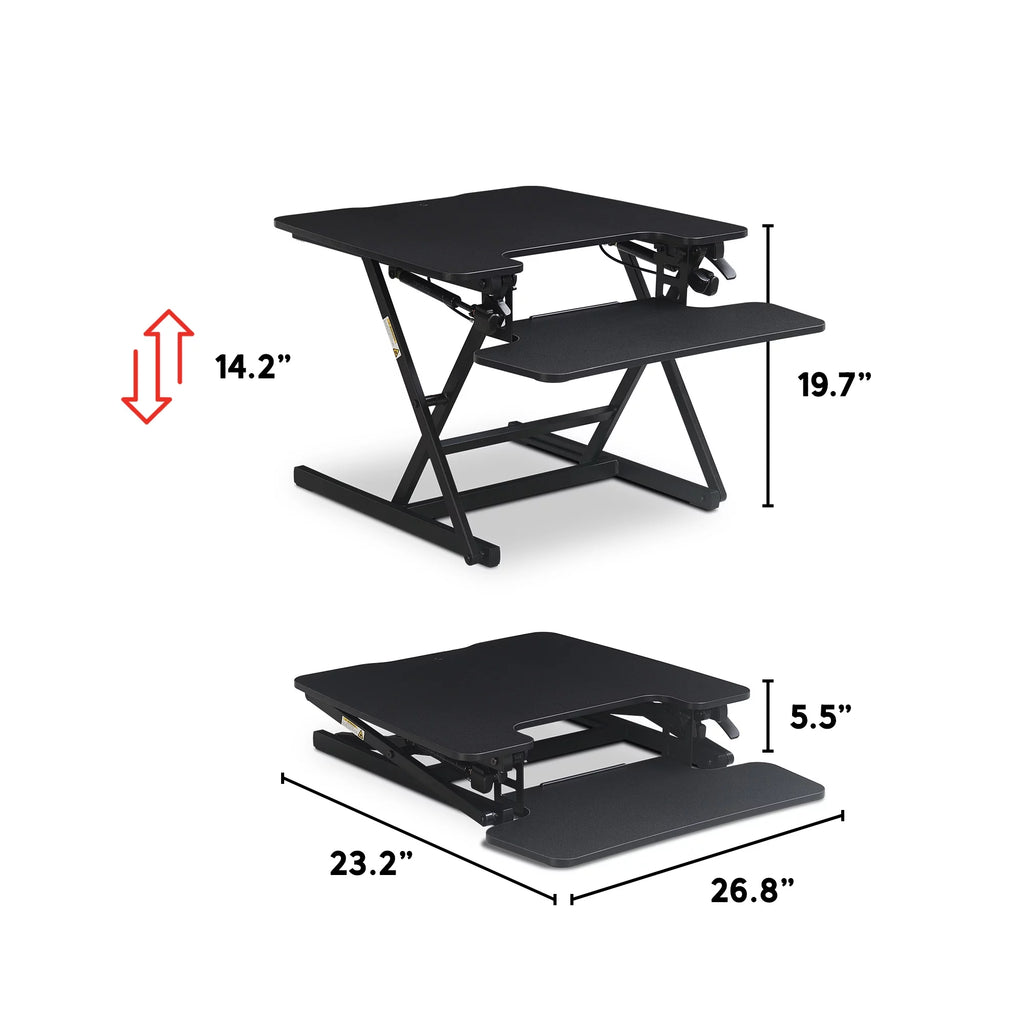 Black Height Adjustable Standing Desk Converter A647