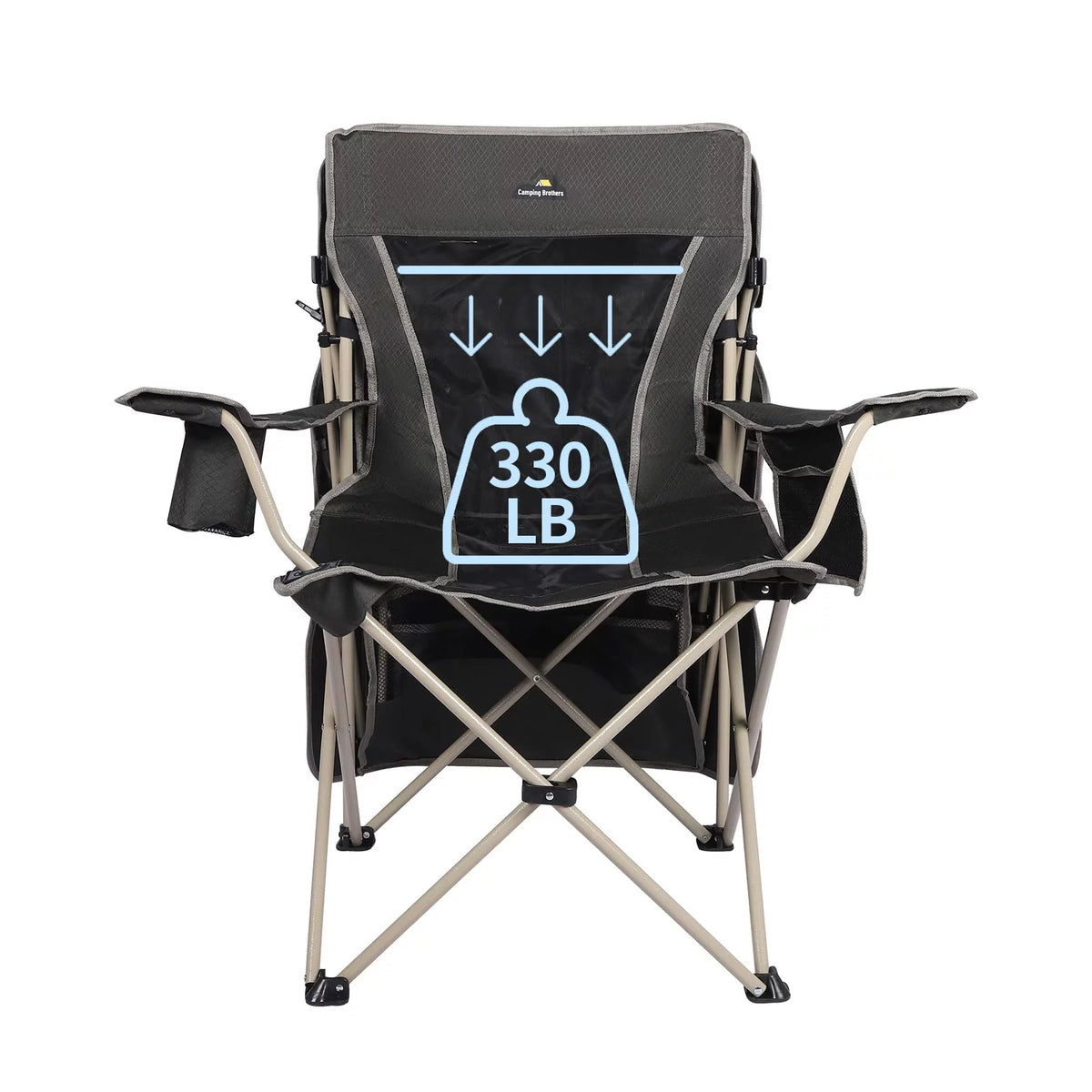 Army Green Folding Camping Chair with Shade Canopy B17867