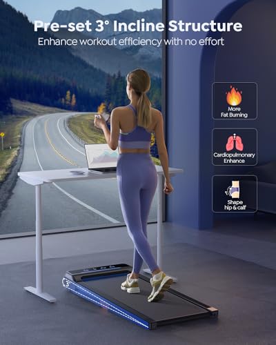 Incline Under Desk Treadmill 285lbs Capacity Y5146