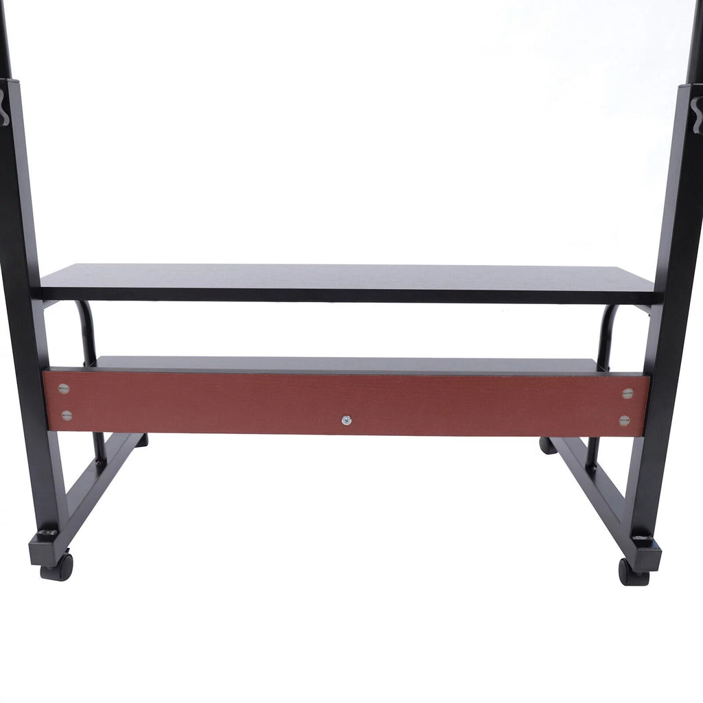 C-Shaped Rolling Sofa Side Table with Shelves Height Adjustable H6826