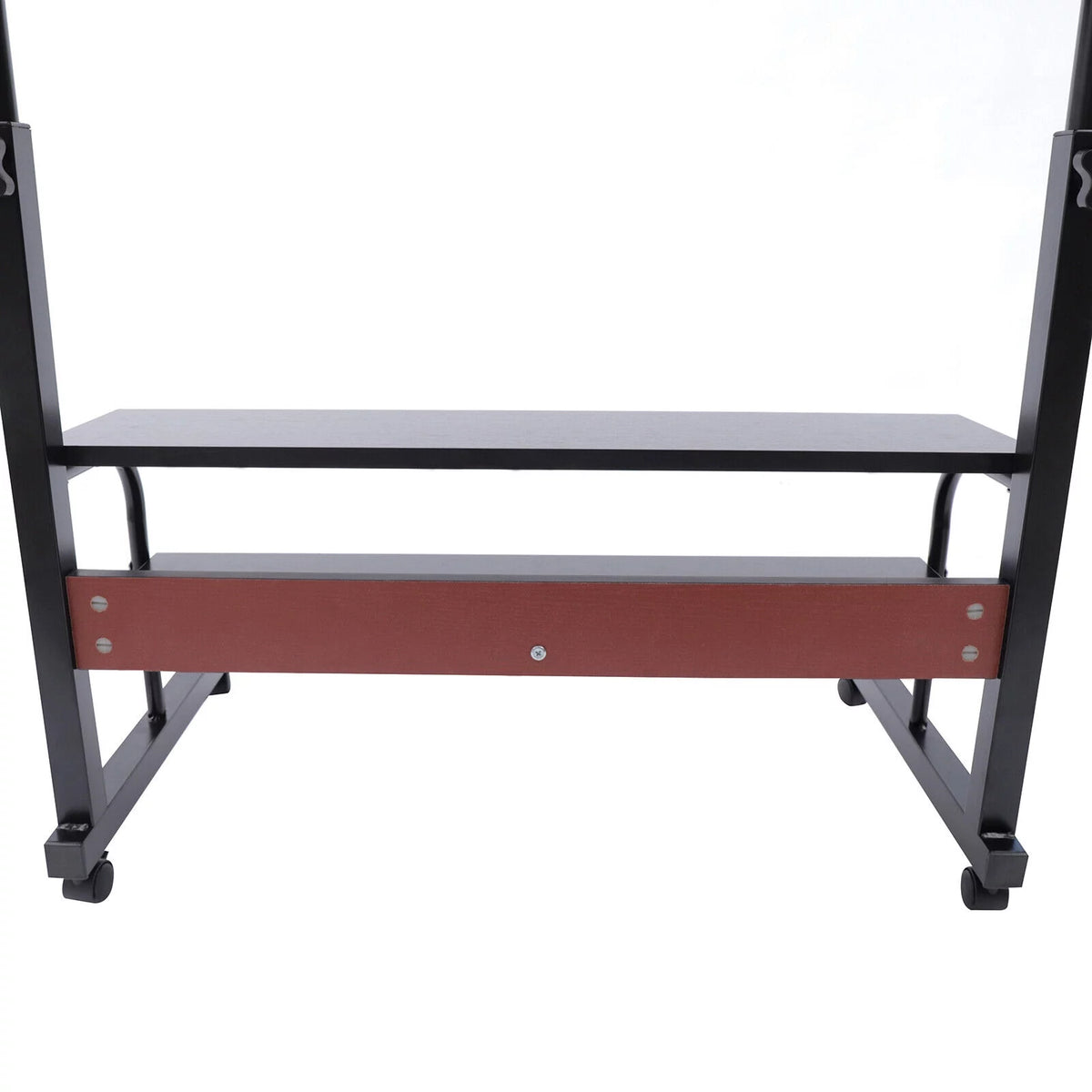 C-Shaped Rolling Sofa Side Table with Shelves Height Adjustable H6826