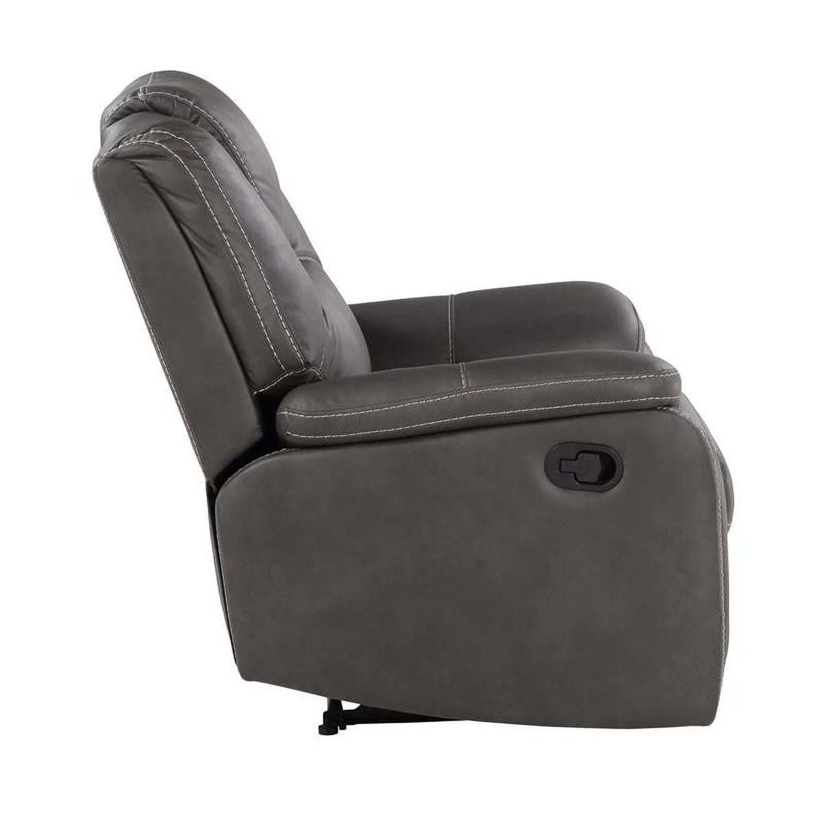 Charcoal Gray Faux Leather Manual Recliner J1131