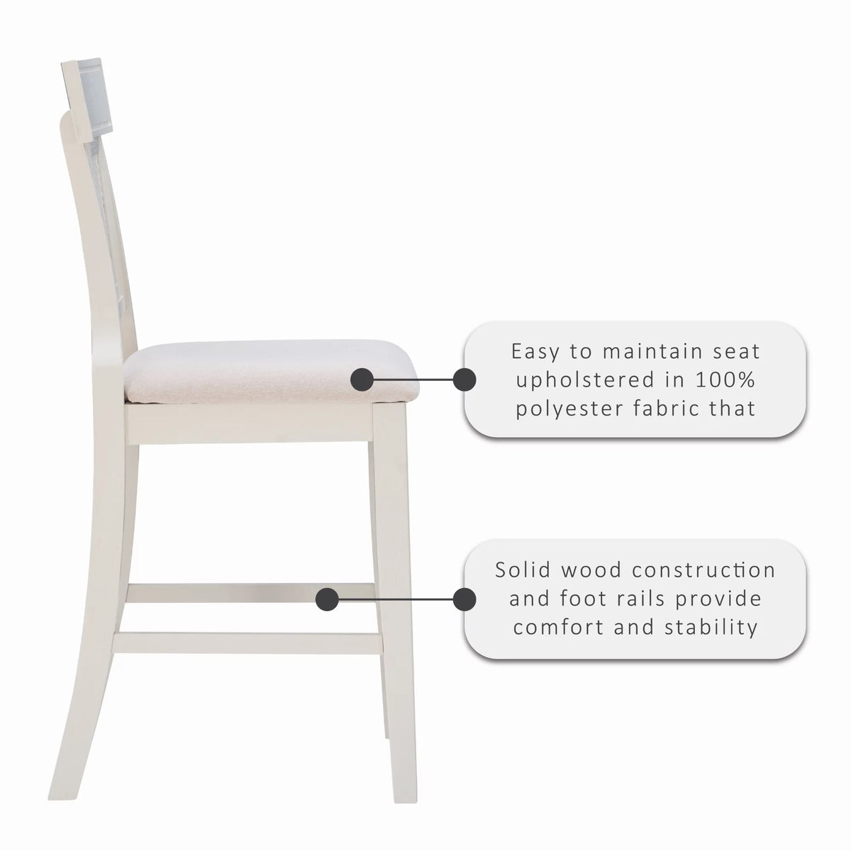 26" Counter Stool with Beige Fabric M960425