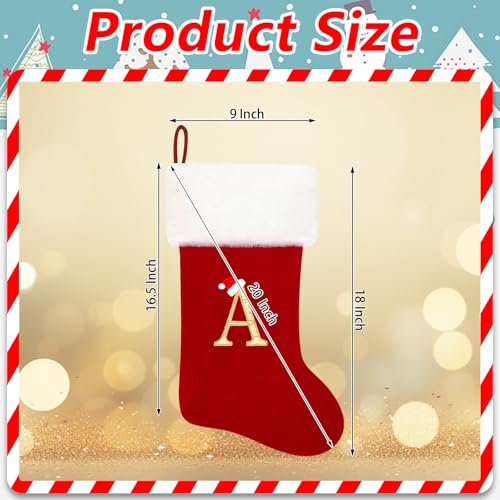 Green Velvet 20 Inches Monogram Christmas Stockings Q94435