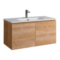 Oak Engineered Wood Single Vanity Cabinet W22265